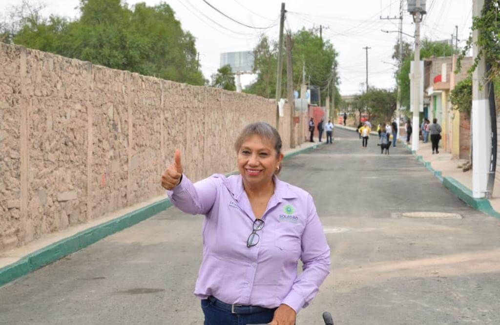 Leonor Noyola Cervantes inauguró los trabajos de pavimentación realizados en la Prolongación Porfirio Díaz