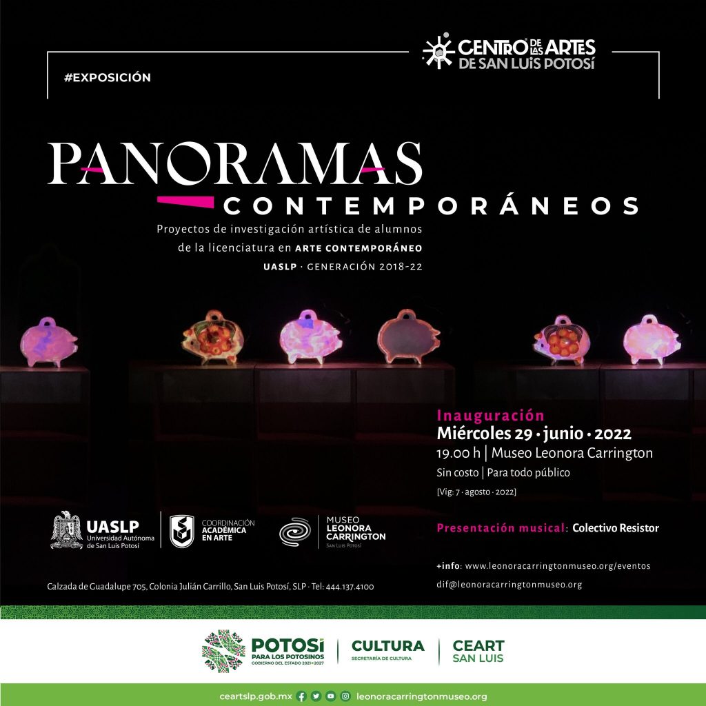 Secretaría de Cultura de SLP,  invita al público en general  a la inauguración de la exposición artística “Panoramas contemporáneos”