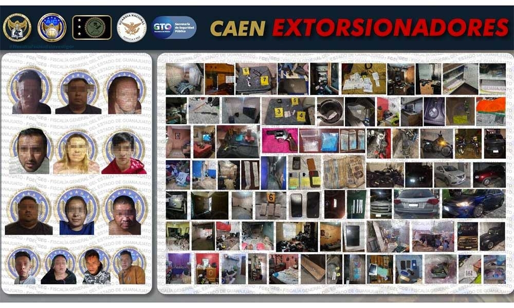 Aprehenden en Celaya a 14 extorsionadores