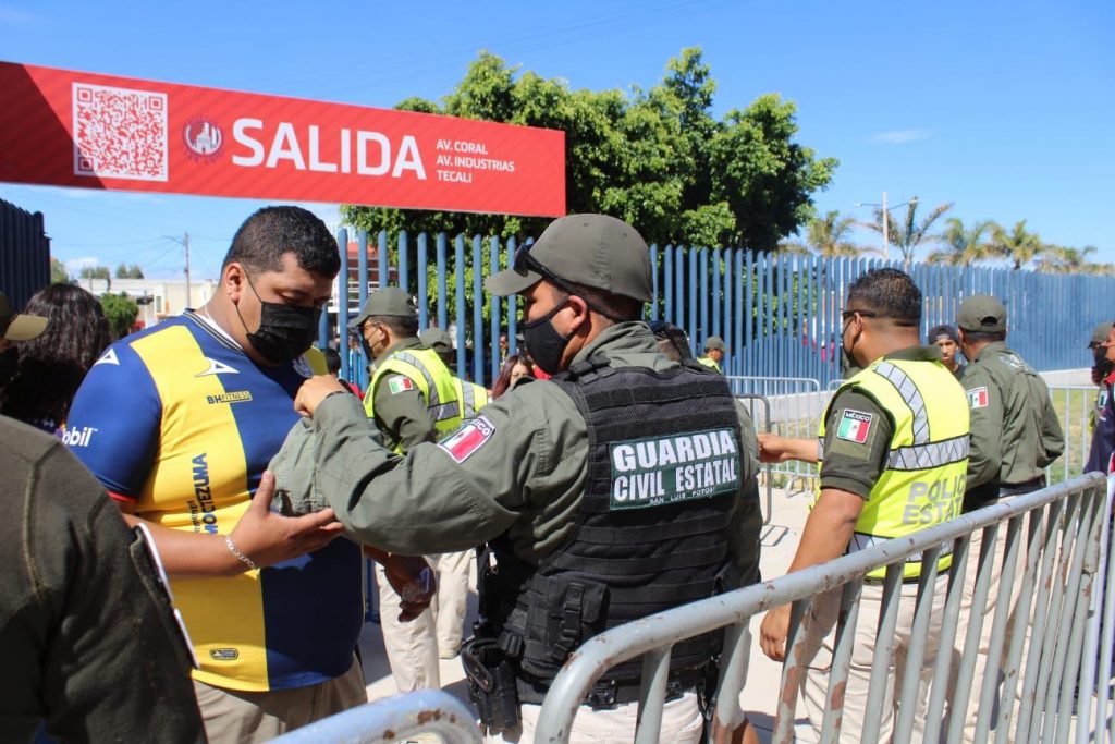 Seguridad Estatal perfecciona operativo coordinado de vigilancia para el partido del ASL contra Cruz Azul