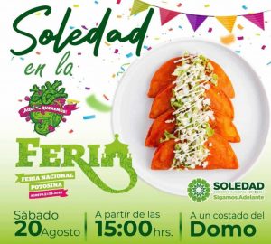 El próximo sábado las y los visitantes podrán deleitarse con enchiladas potosinas, platillo originario de Soledad