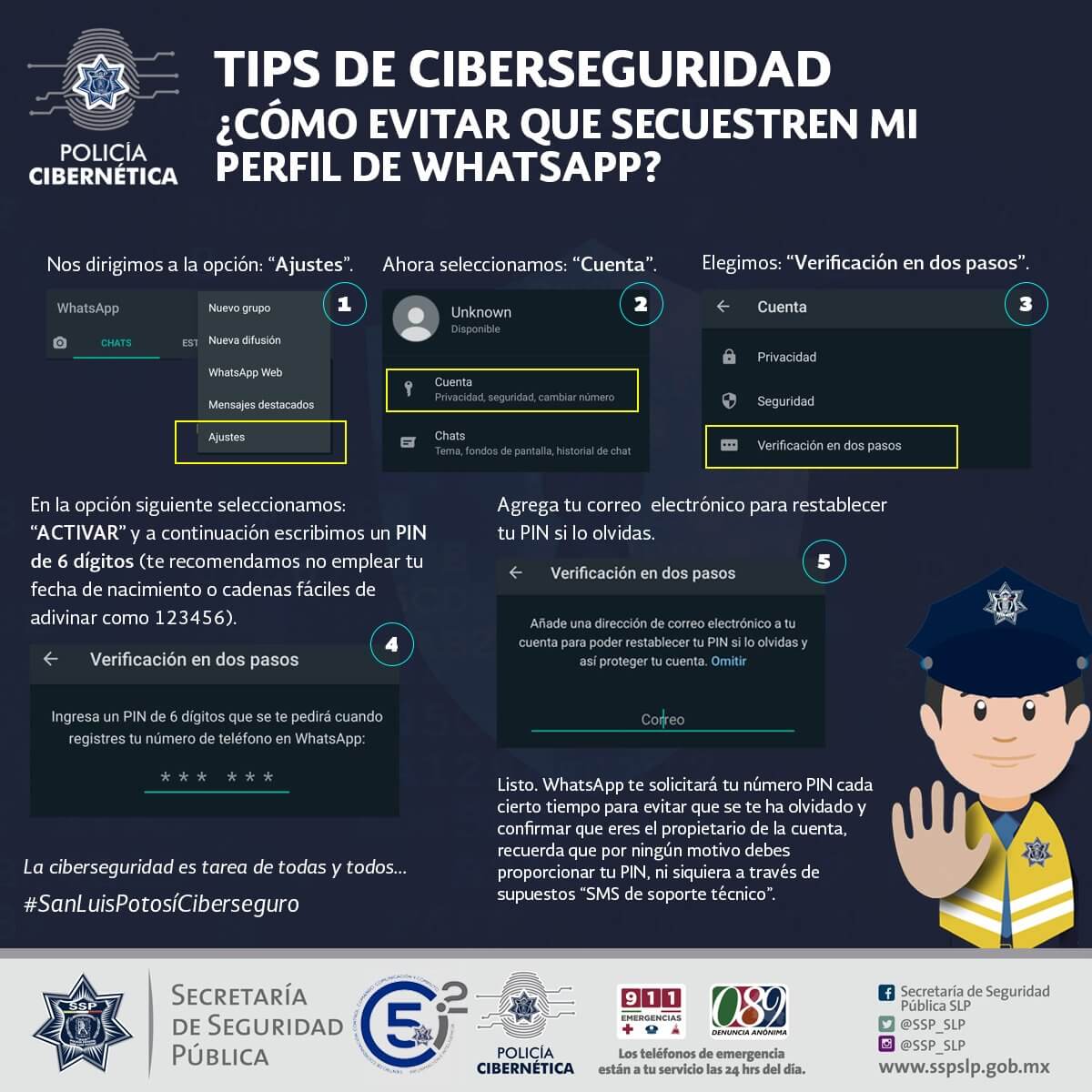Reitera policía cibernética alerta ante el incremento de reportes de robo de cuentas de whatsapp, por le lanza medidas preventivas