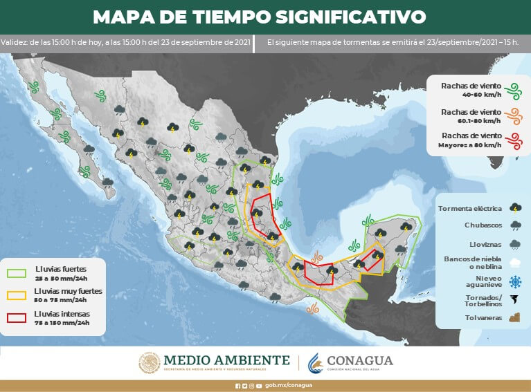Protección Civil (CEPC) informó que, para las próximas horas, en San Luis Potosí se espera cielo nublado con lluvias a modo de chubascos.