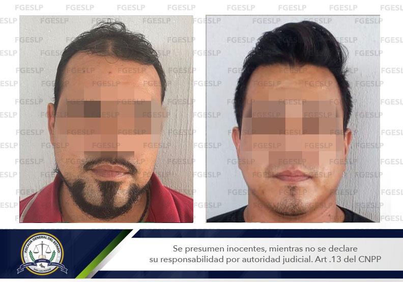 Fiscalía realizó la detención de dos sujetos, de 38 años y 34 años de edad, señalados de privar de la vida a un hombre en Rioverde.