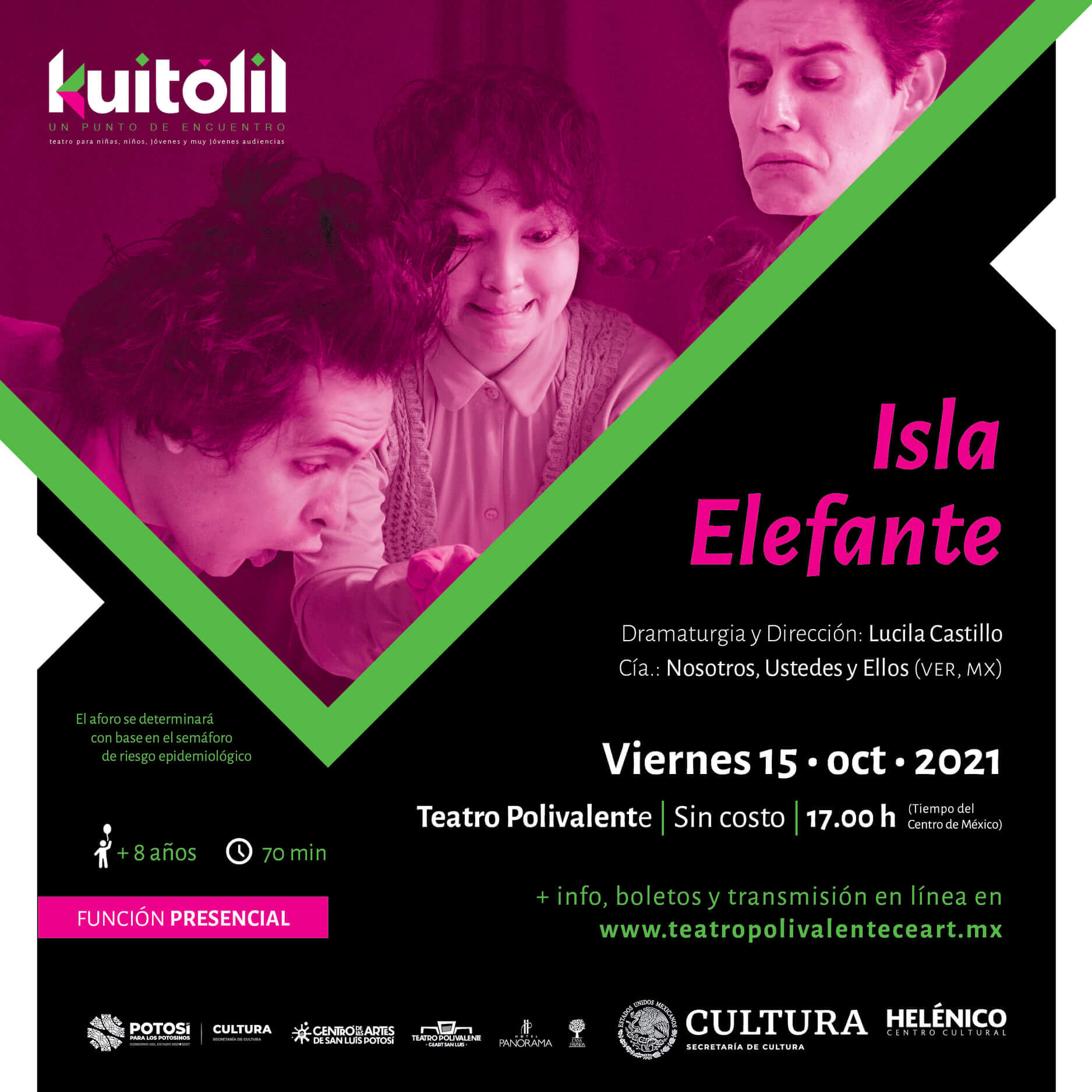 Con la puesta en escena “Isla elefante”, de la compañía veracruzana Nosotros, ustedes y ellos, dará inicio la tercera edición del Festival Kuitólil.
