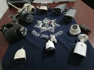 Policías Estatales en coordinación con personal de la Secretaria de la Defensa Nacional, lograron el aseguramiento de más cámaras de video vigilancia