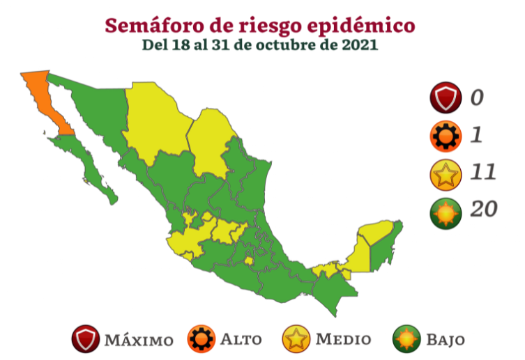 Semáforo Covid-19: Más de la mitad del país pasará a color verde