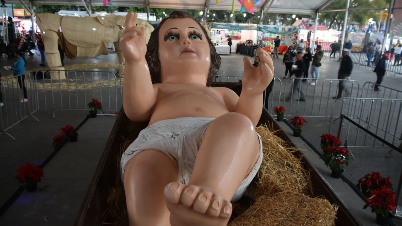 Exhiben Niño Dios gigante en la alcaldía de Iztapalapa, CDMX