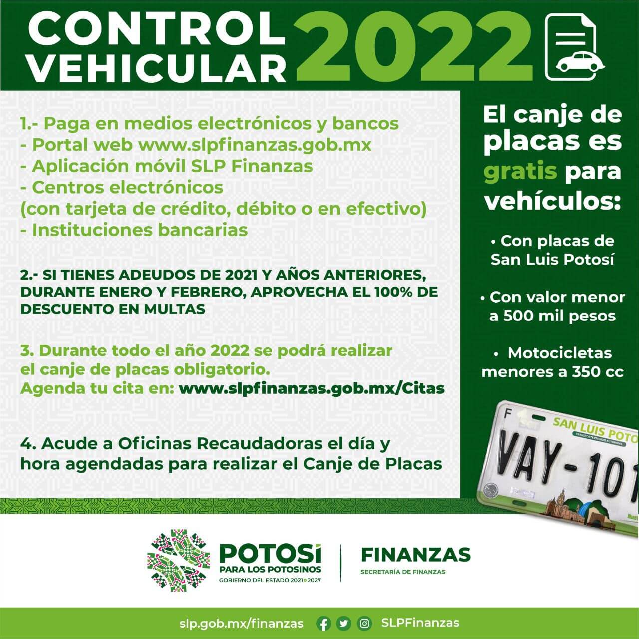 Quien tenga adeudos del 2021 y años anteriores podrán acceder al cien por ciento de descuento en multas durante los meses de enero