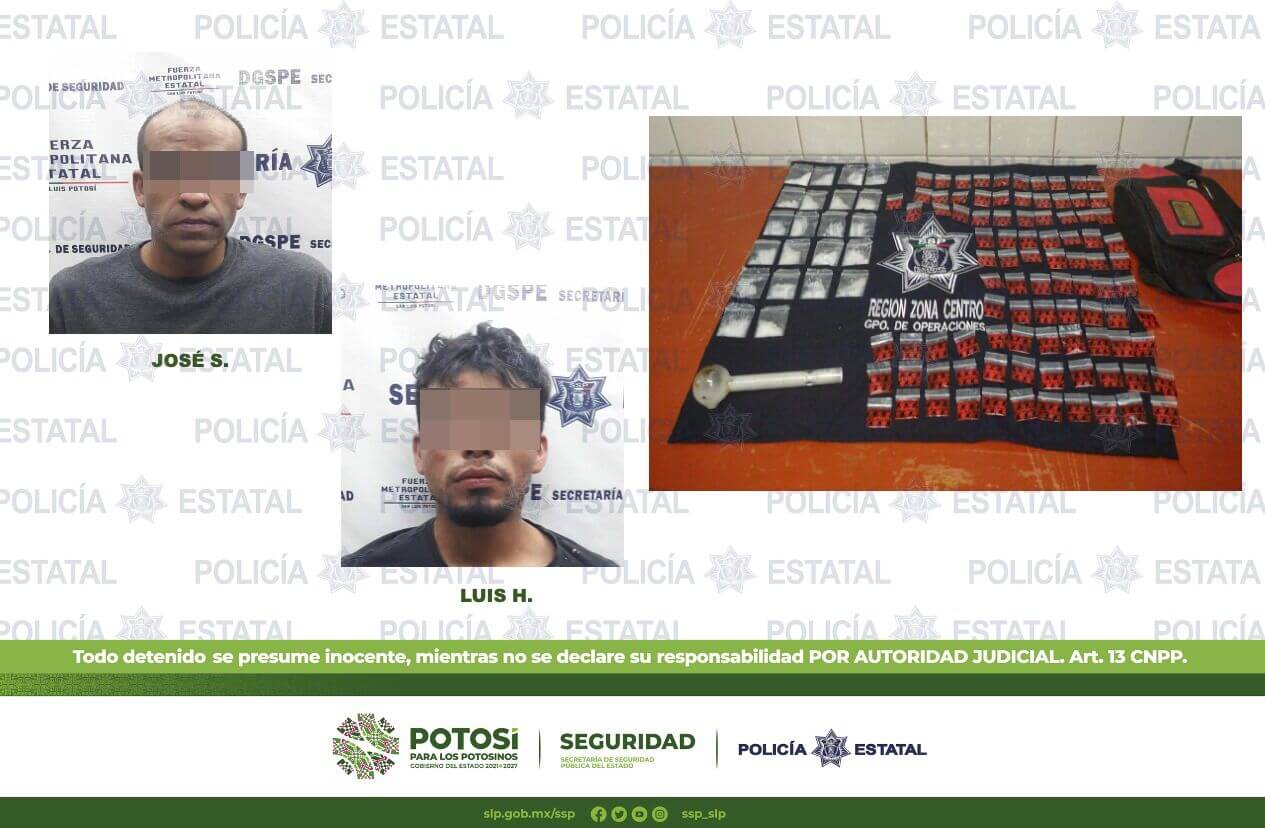 Se logró la detención de dos sujetos por el presunto delito de posesión de “cristal”, en la colonia Rancho Blanco.