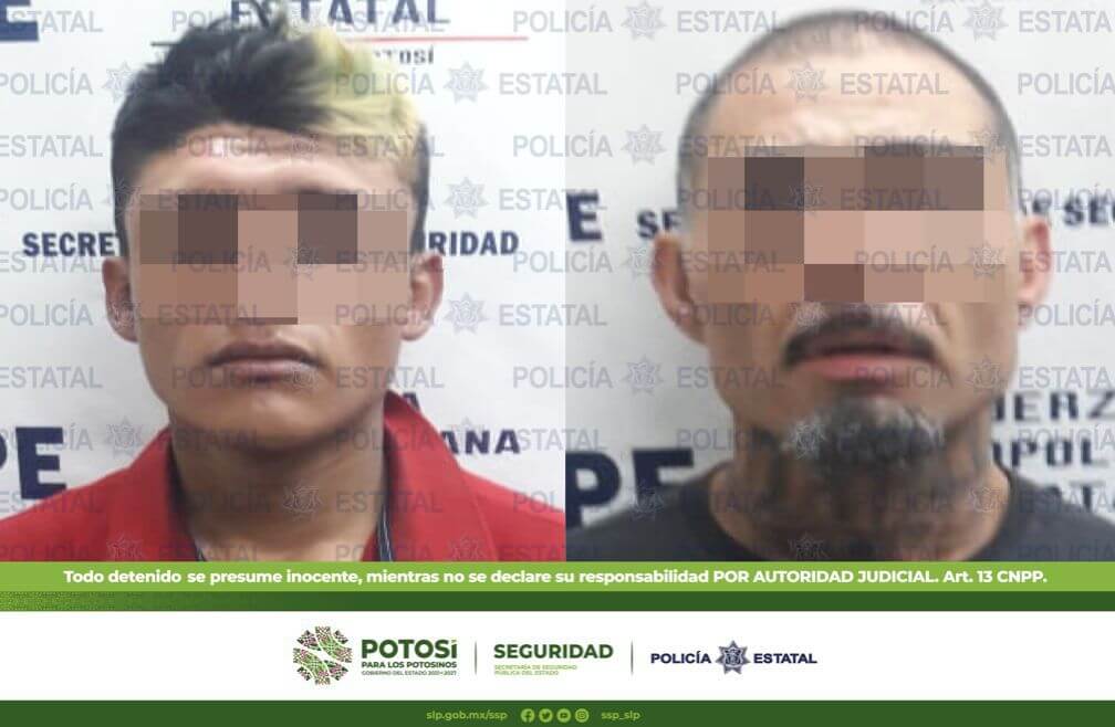 Policías Estatales lograron la detención de dos hombres por los presuntos delitos de robo a comercio y posesión de marihuana