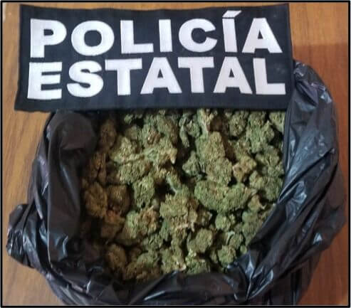 Policías Estatales aseguraron más de medio kilo de marihuana en una camioneta que fue abandonada en la región altiplano