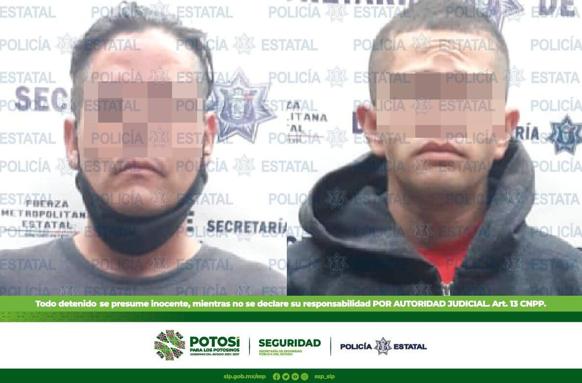 Dos presuntos asaltantes fueron detenidos y puestos a disposición de la autoridad, a uno de ellos se le aseguró un arma de fuego.