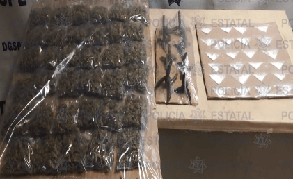 Policías Estatales lograron el aseguramiento de 128 dosis de enervantes en la Zona Centro del Municipio de Matehuala