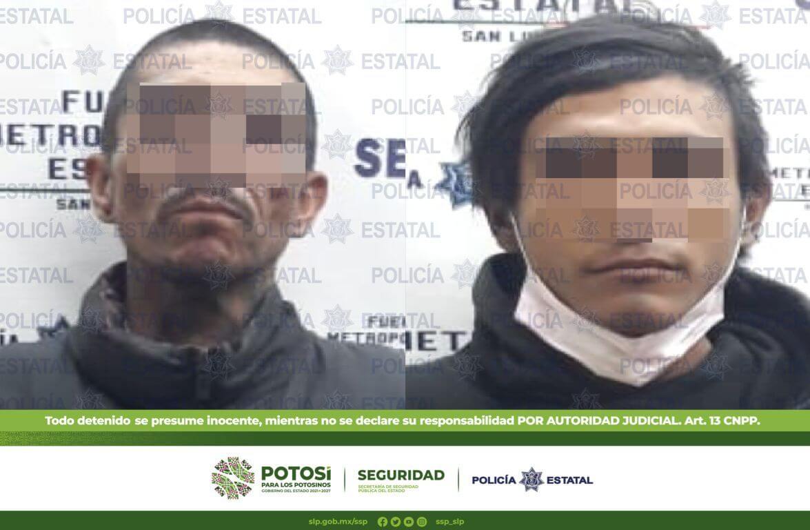 Policías Estatales lograron la detención de dos hombres por el presunto delito de robo a una empresa.