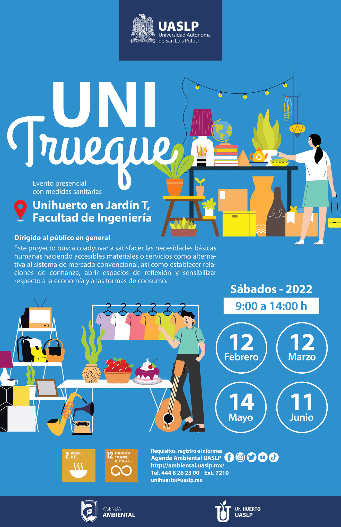 La Agenda Ambiental de la Universidad Autónoma de San Luis Potosí invita a participar en el primer evento “Uni Trueque”