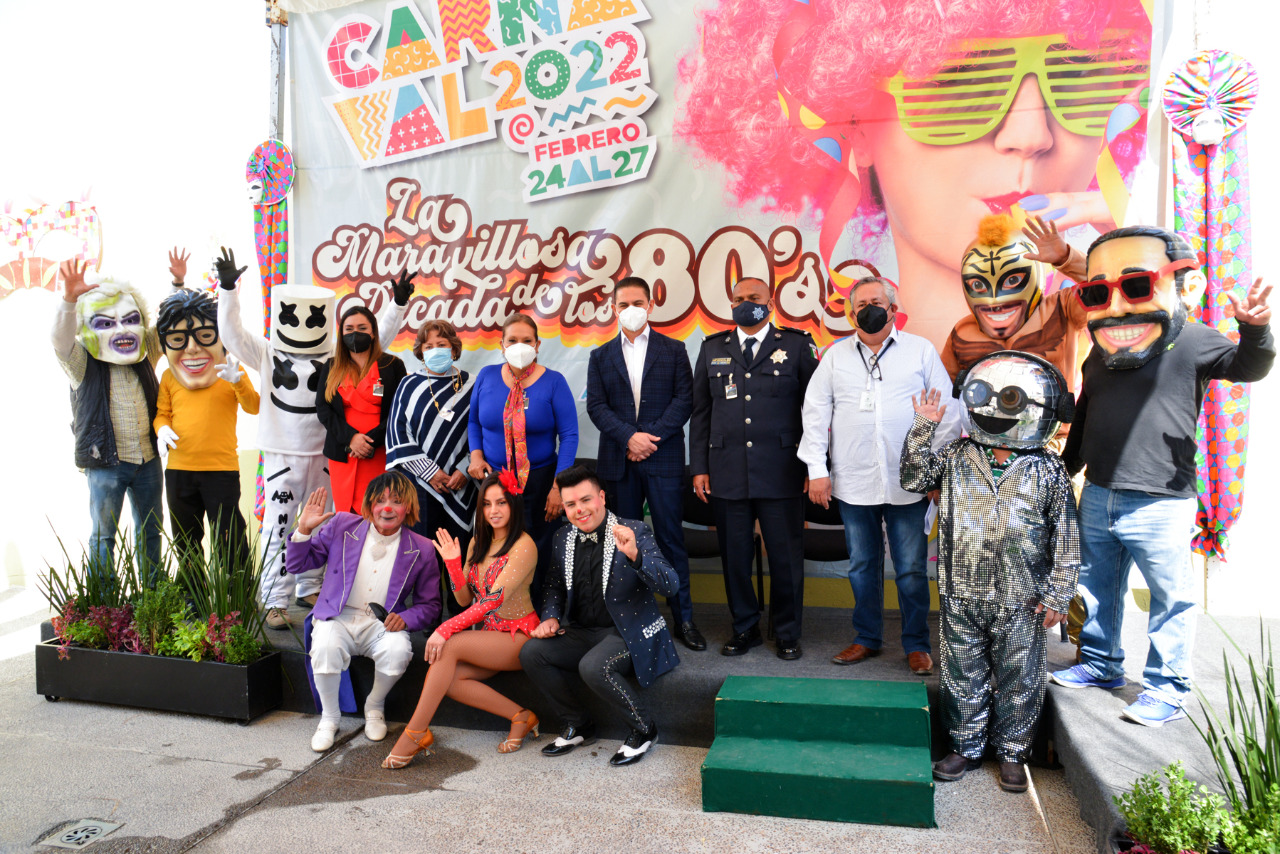 Autoridades municipales presentan Carnaval 2022 La Maravillosa Década de los 80`s”