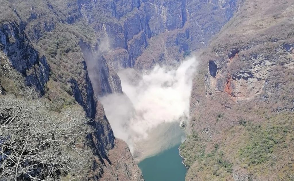 Se desprende pared del Cañón del Sumidero en Chiapas