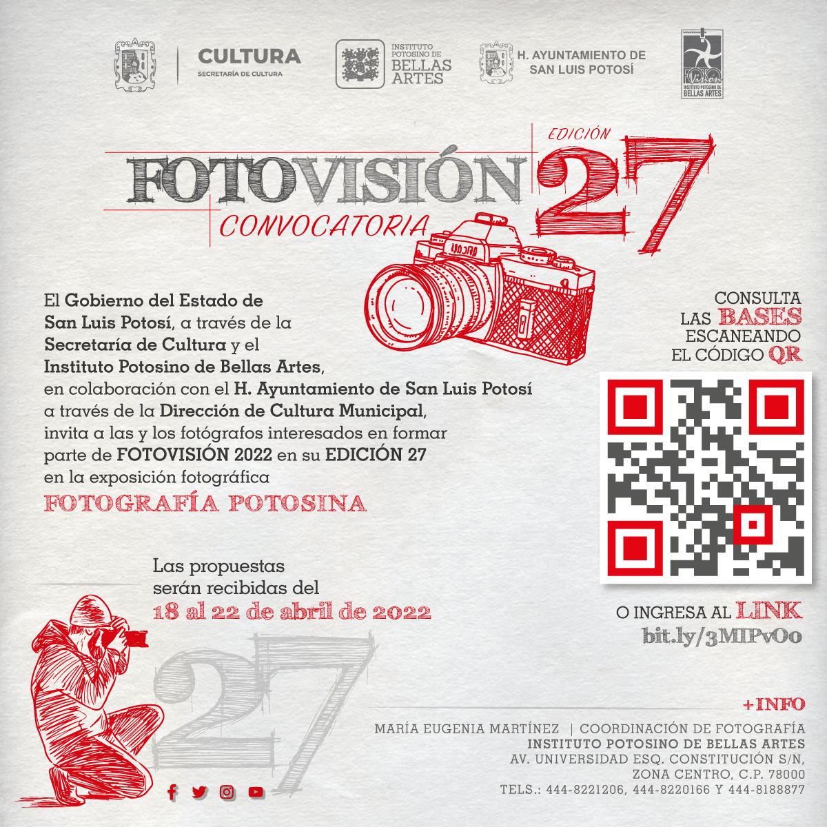 Dirección de Cultura Municipal, anunció la convocatoria para ser expositor o expositora en la edición 27 del festival “Fotovisión”