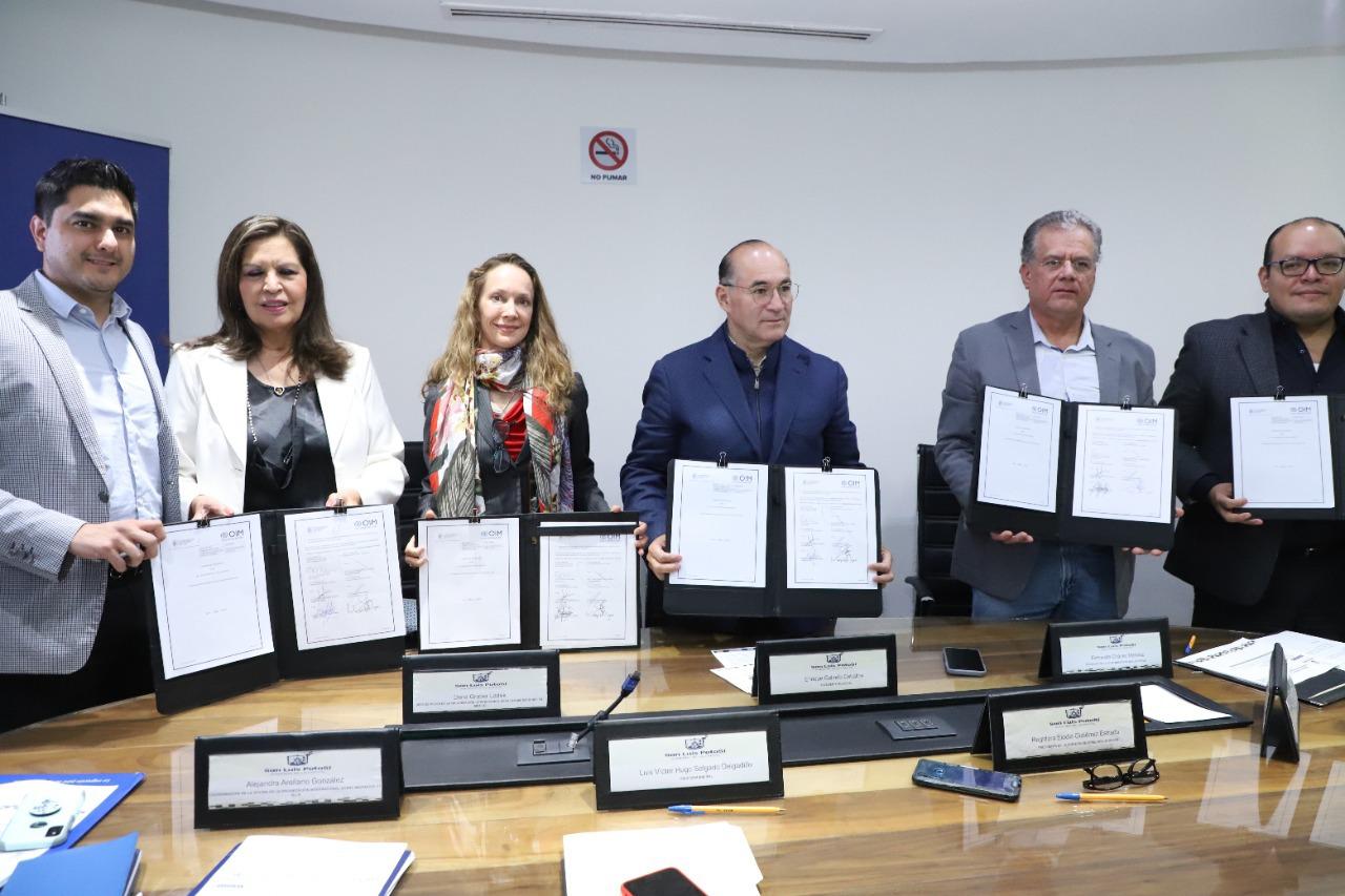 Ayuntamiento de SLP firmó convenio con la Organización Internacional para las Migraciones