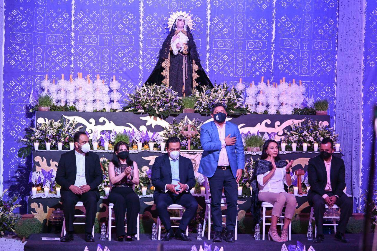 Gallardo Cardona, se sumó a las festividades cívico-religiosas de Semana Santa al inaugurar el Monumental Altar de Dolores