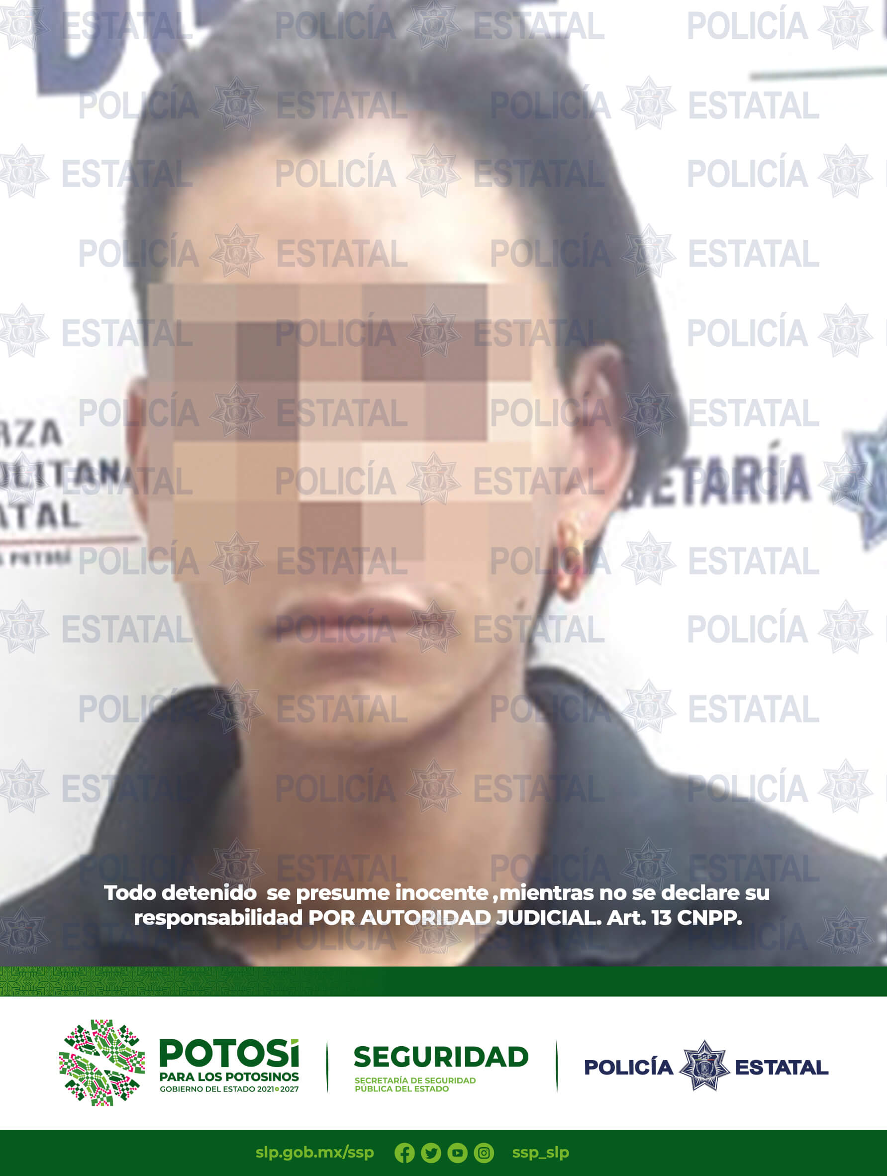 Policías Estatales detuvieron a un hombre por presunta posesión de una escopeta, droga y un radio portátil propiedad de la SSPE