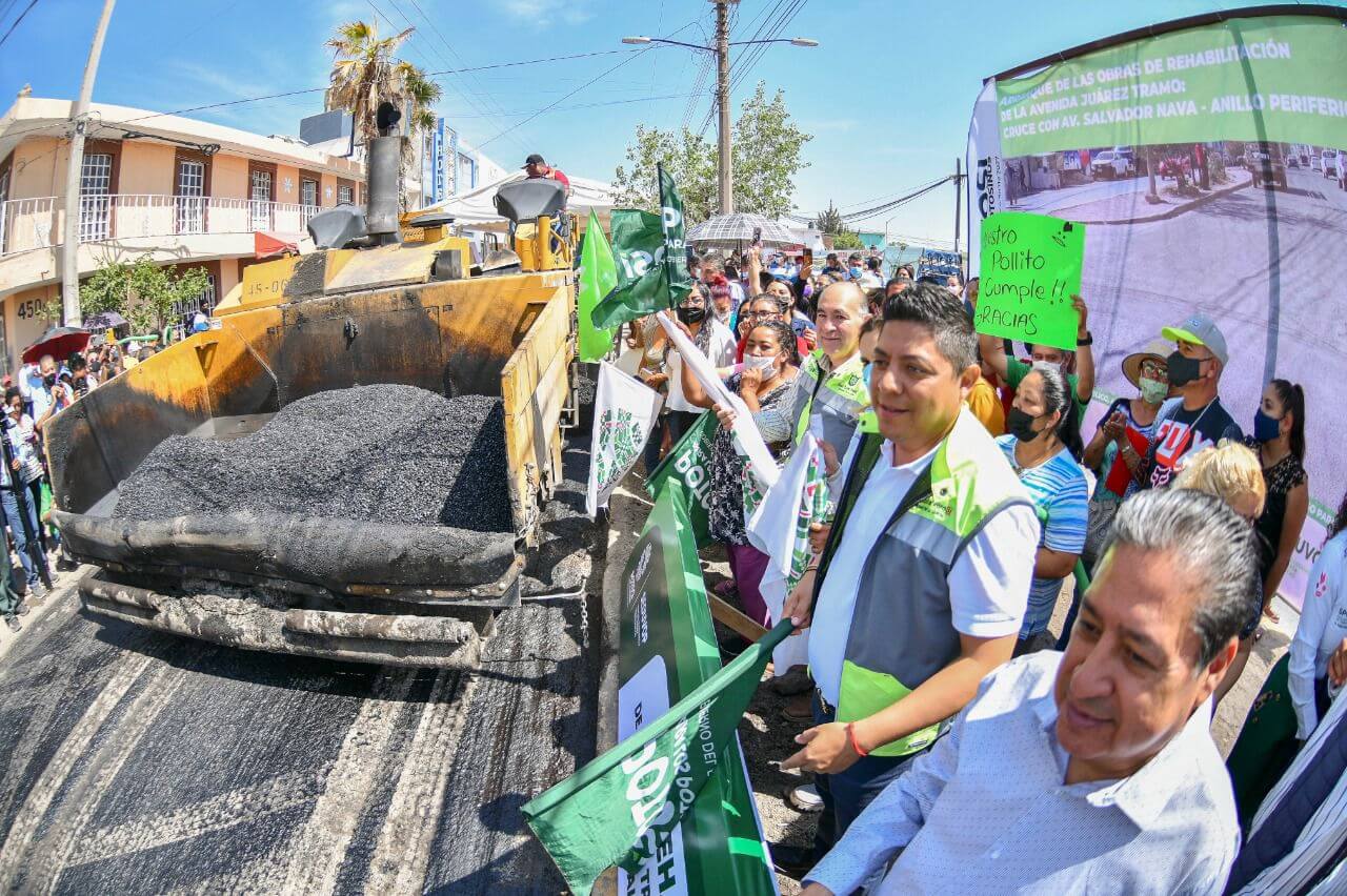Gallardo Cardona arrancó los trabajos de repavimentación de 3.18 kilómetros de la avenida Juárez en ambos carriles