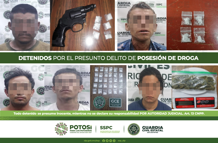 Guardia Civil detiene a 5 presuntos por posesión de droga