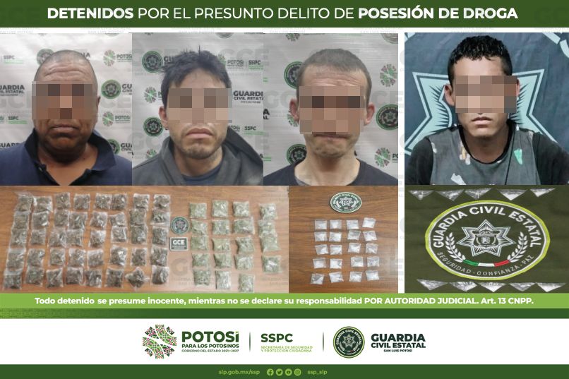 Por presunta posesión de droga, ocho personas fueron detenidas