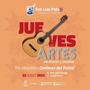 El Trio Huasteco “Los Cantores del Potosí” se presenta este jueves 23 de junio a las 12 horas en el Mercado Hidalgo.