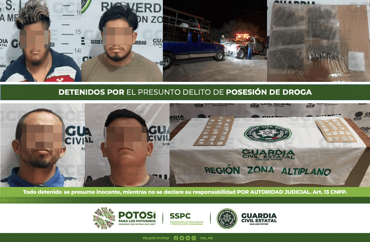 Policías de la Guardia Civil Estatal (GCE) llevaron a cabo la detención de nueve hombres por el presunto delito de posesión de droga