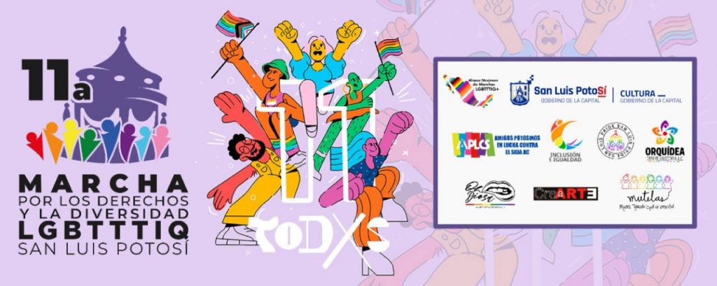 Actividades artísticas en la clausura de la XI Marcha LGBT+ en SLP