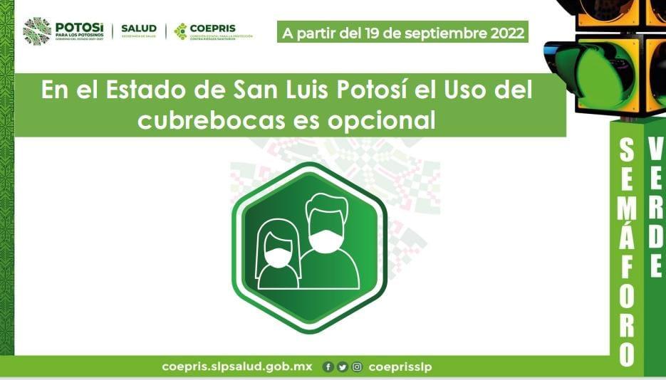 Uso de cubrebocas es opcional y se recomienda utilizarlo en espacios cerrados y en lugares con alta concentración de personas.