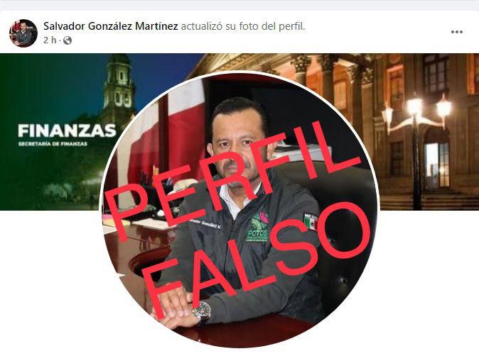 La Secretaría de Finanzas (Sefin), informó que fue creado un perfil falso en la red social Facebook, del titular de la dependencia