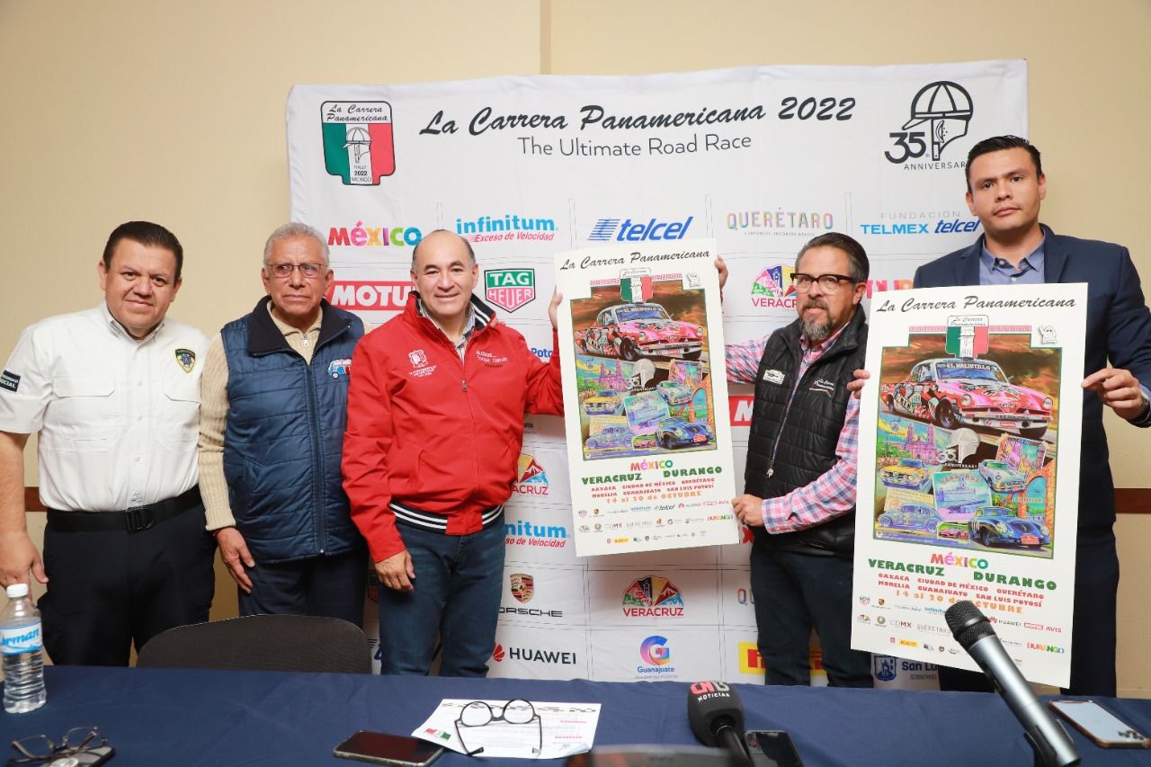 El alcalde Enrique Galindo Ceballos presentó a los medios de comunicación la edición 2022 de la Carrera Panamericana