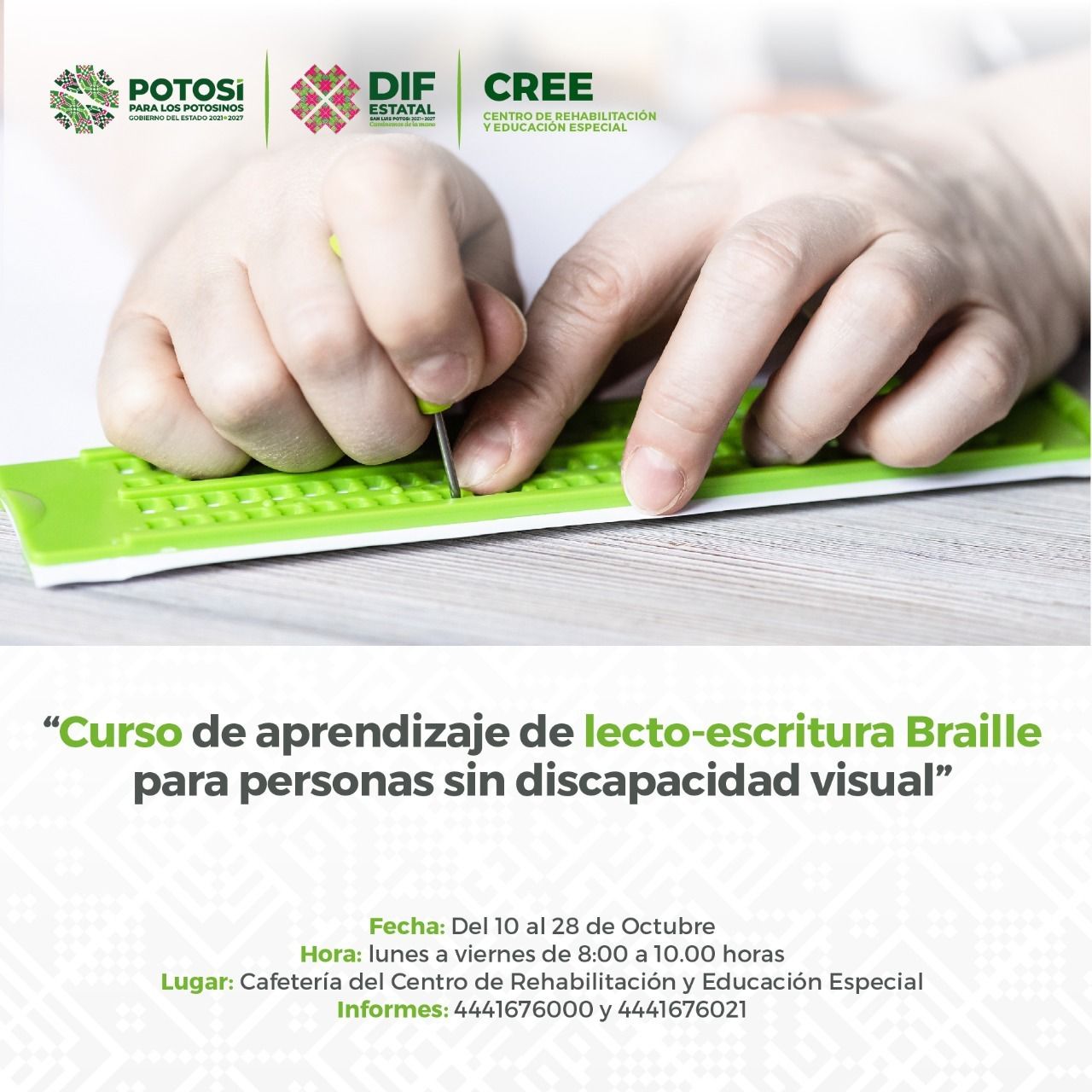 Impulsan el “Curso de aprendizaje de lecto-escritura Braille para personas sin discapacidad visual”, a través del DIF