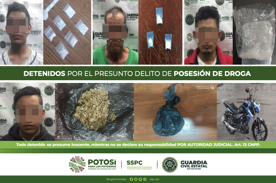 Agentes de la Guardia Civil Estatal (GCE) efectuaron la detención de 13 personas por el presunto delito de posesión de droga.