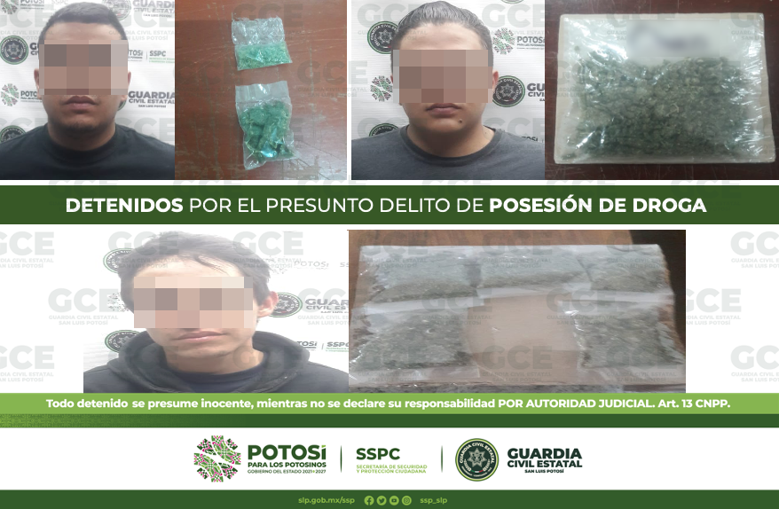 Agentes de la Guardia Civil Estatal (GCE) detuvieron a tres hombres por presunta posesión de droga.