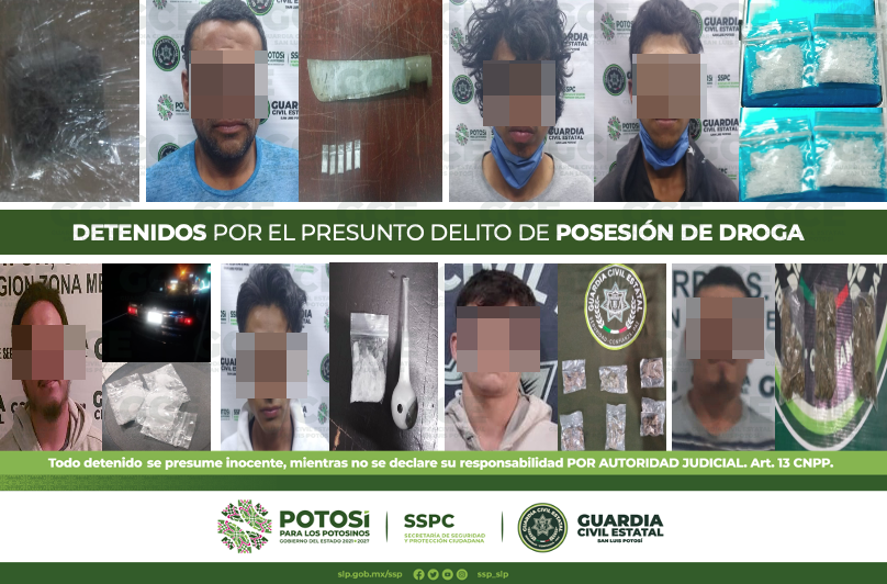 14 masculinos fueron detenidos por la GCE en las últimas 24 horas, por el presunto delito de posesión de estupefacientes.