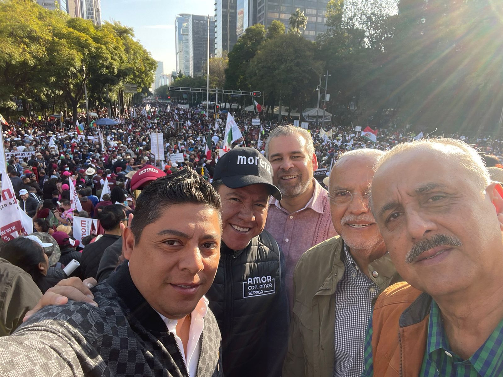 Gallardo Cardona, acompañó al Presidente de México Andrés Manuel López Obrador, en la marcha de este domingo