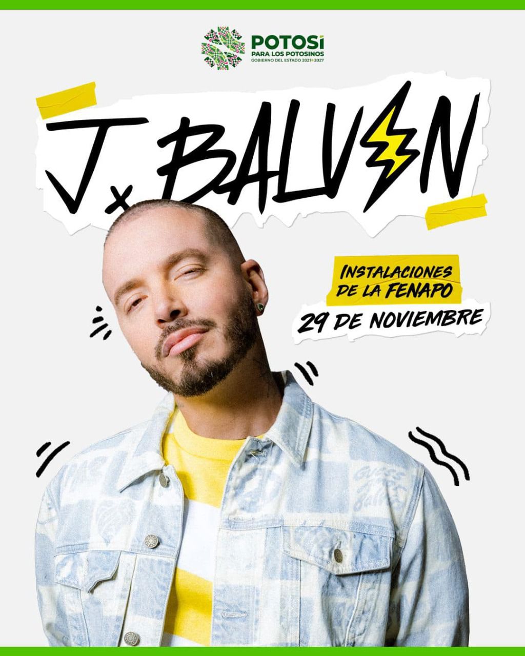 EL 29 DE NOVIEMBRE, REGRESA J BALVIN A SLP PARA ABRIR EL FESTIVAL NAVIDEÑO