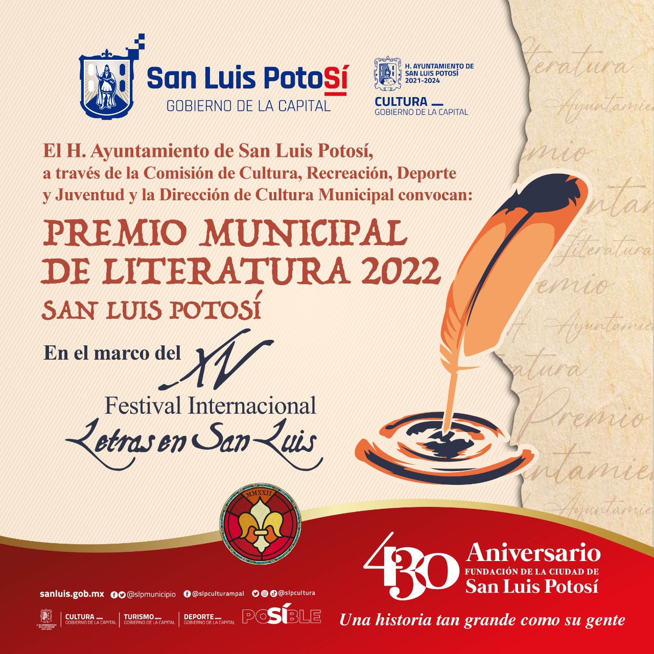 Convoca Cultura Municipal al Premio Municipal de Literatura 2022