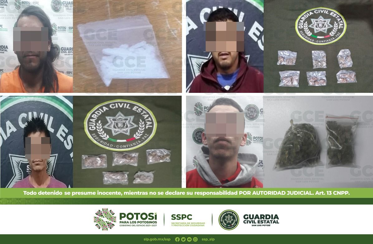 Los detenidos así como la droga asegurada quedaron a disposición de la Fiscalía General del Estado.