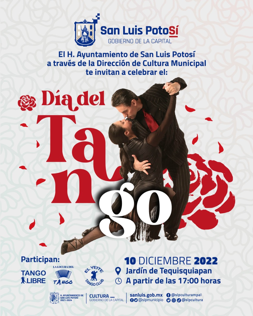 Participan y exhiben baile los grupos potosinos Tango Libre, La Locura del Tango y El Yeite Tango Club.
