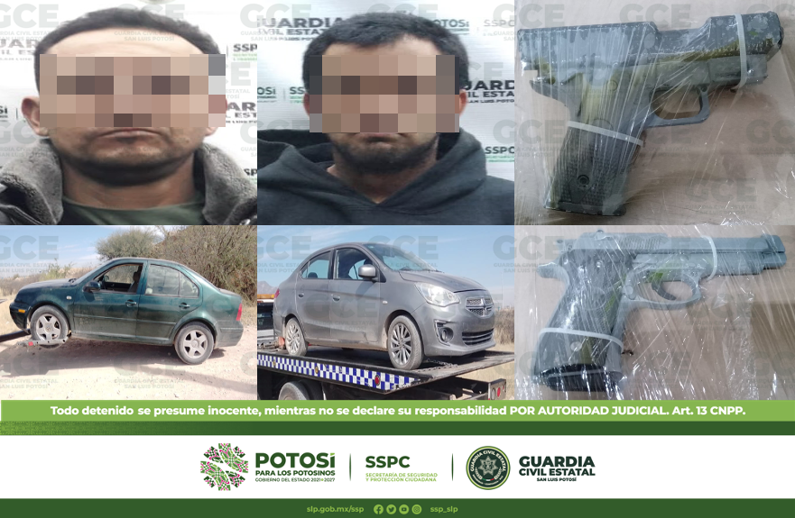 Guardia Civil detiene a sujetos por robo con violencia y portar armas