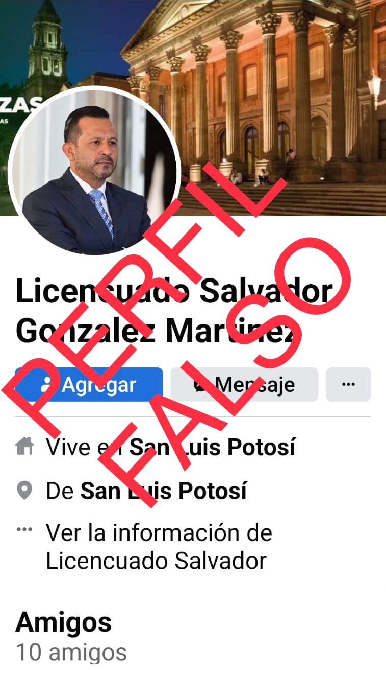 El perfil falso denominado “Licencuado Salvador Gonzalez Martinez” se creó hace dos días con la fotografía del secretario de Finanzas