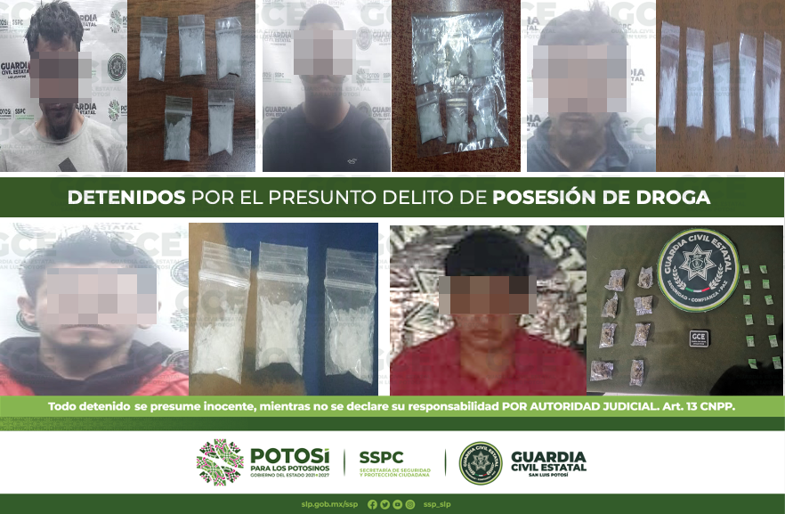 Se efectuó la detención de 11 personas por presuntos delitos contra la salud en su modalidad de posesión de enervantes