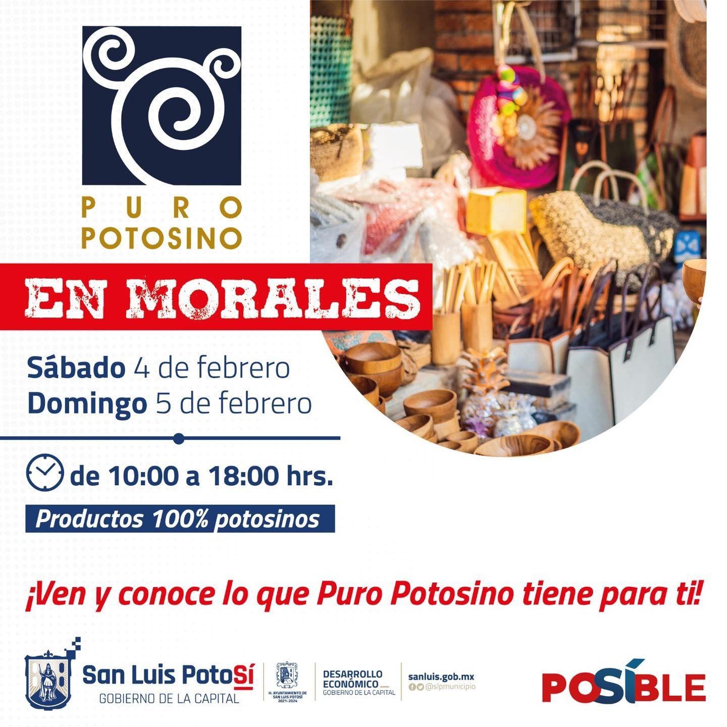 Realizarán expo venta del programa Puro Potosino en el Parque de Morales