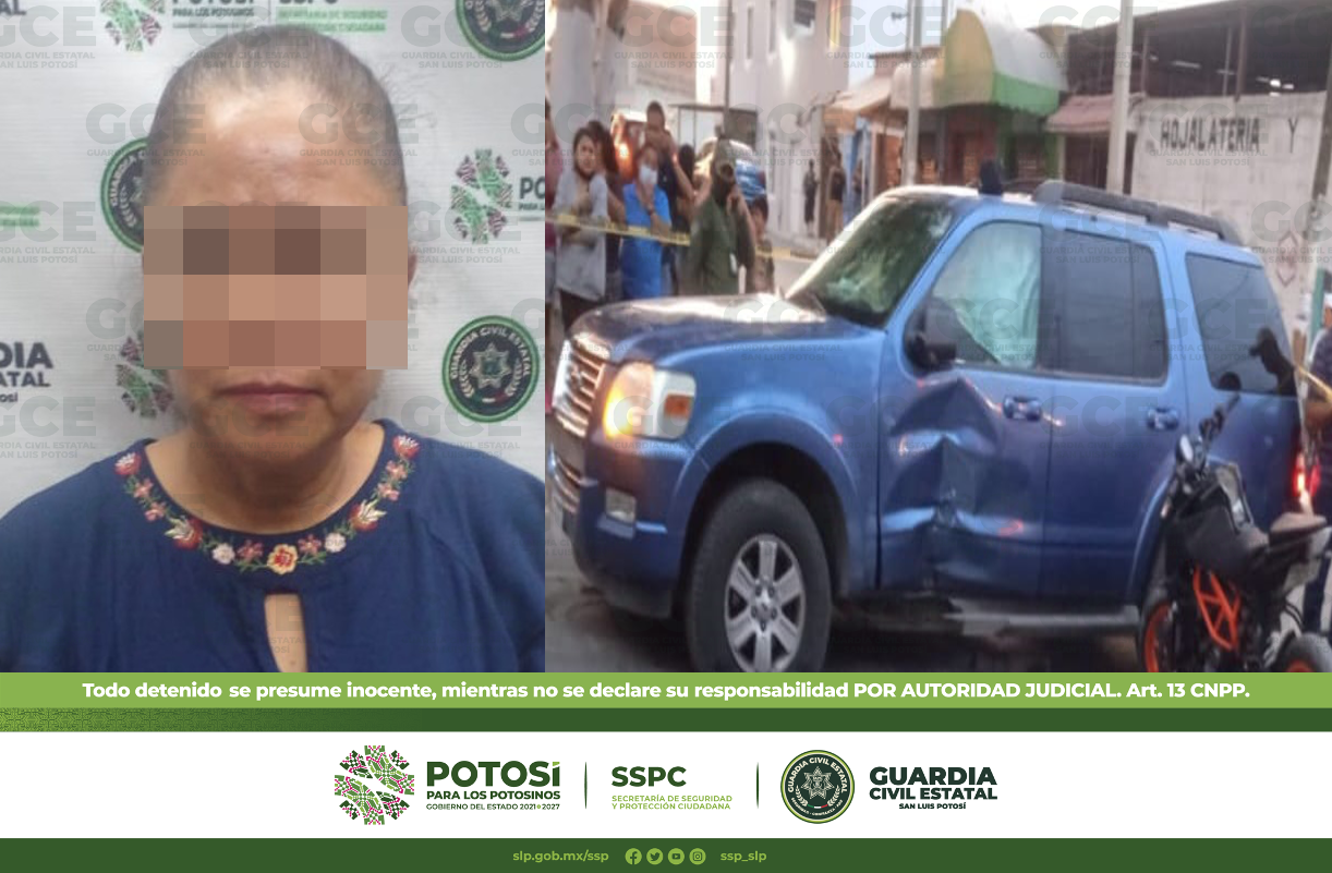 GCE ante un hecho de tránsito en donde un motociclista perdiera la vida, una mujer fue detenida como la probable responsable de los hechos.