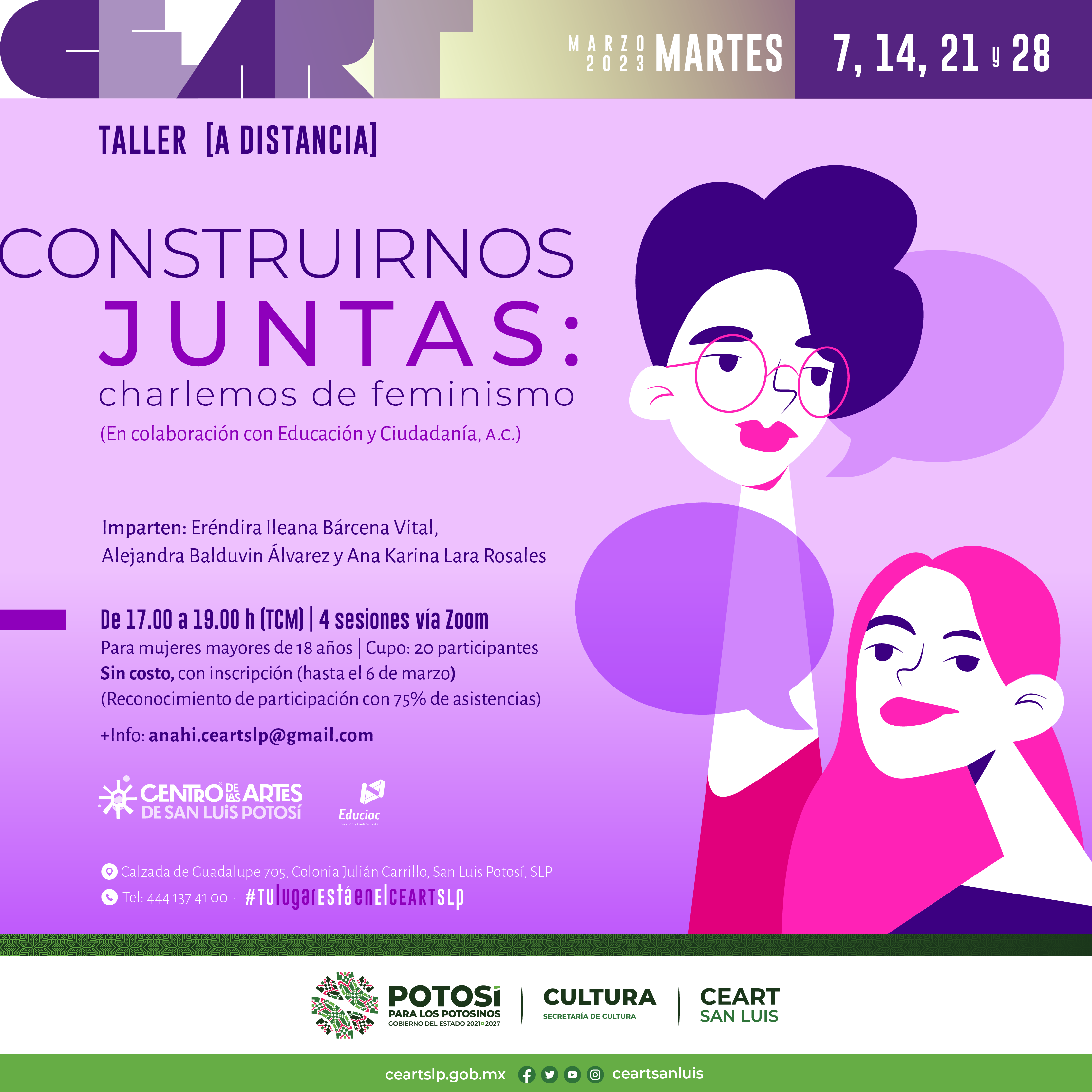 Los foros tienen como objeto contextualizar y transversalizar los feminismos en las historias de vida de las participantes